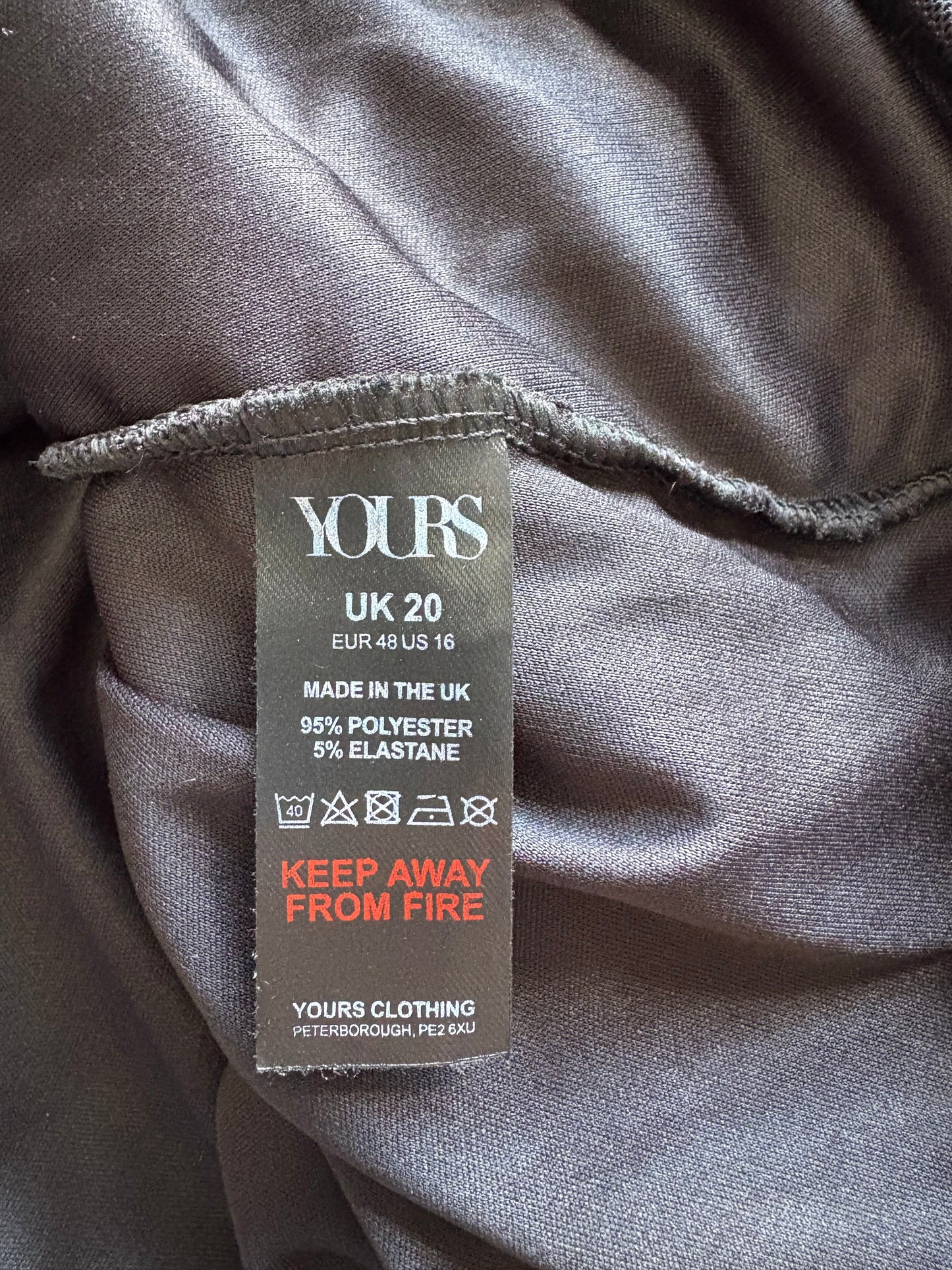 Yours Clothing London Long Sleeve Top Colour Black Size 20