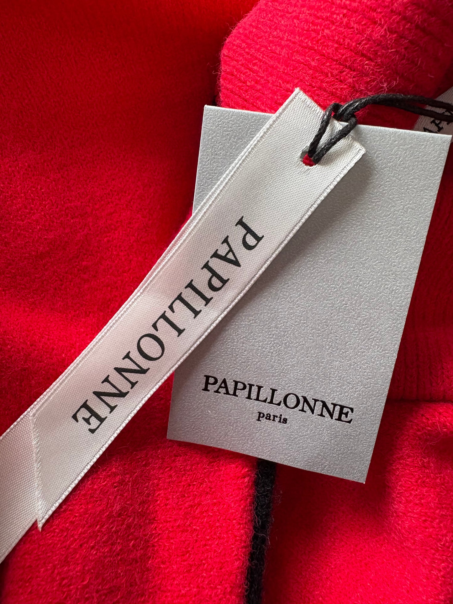 Papillonne Roll Neck Jumper Colour Red/Black One Size 10-22