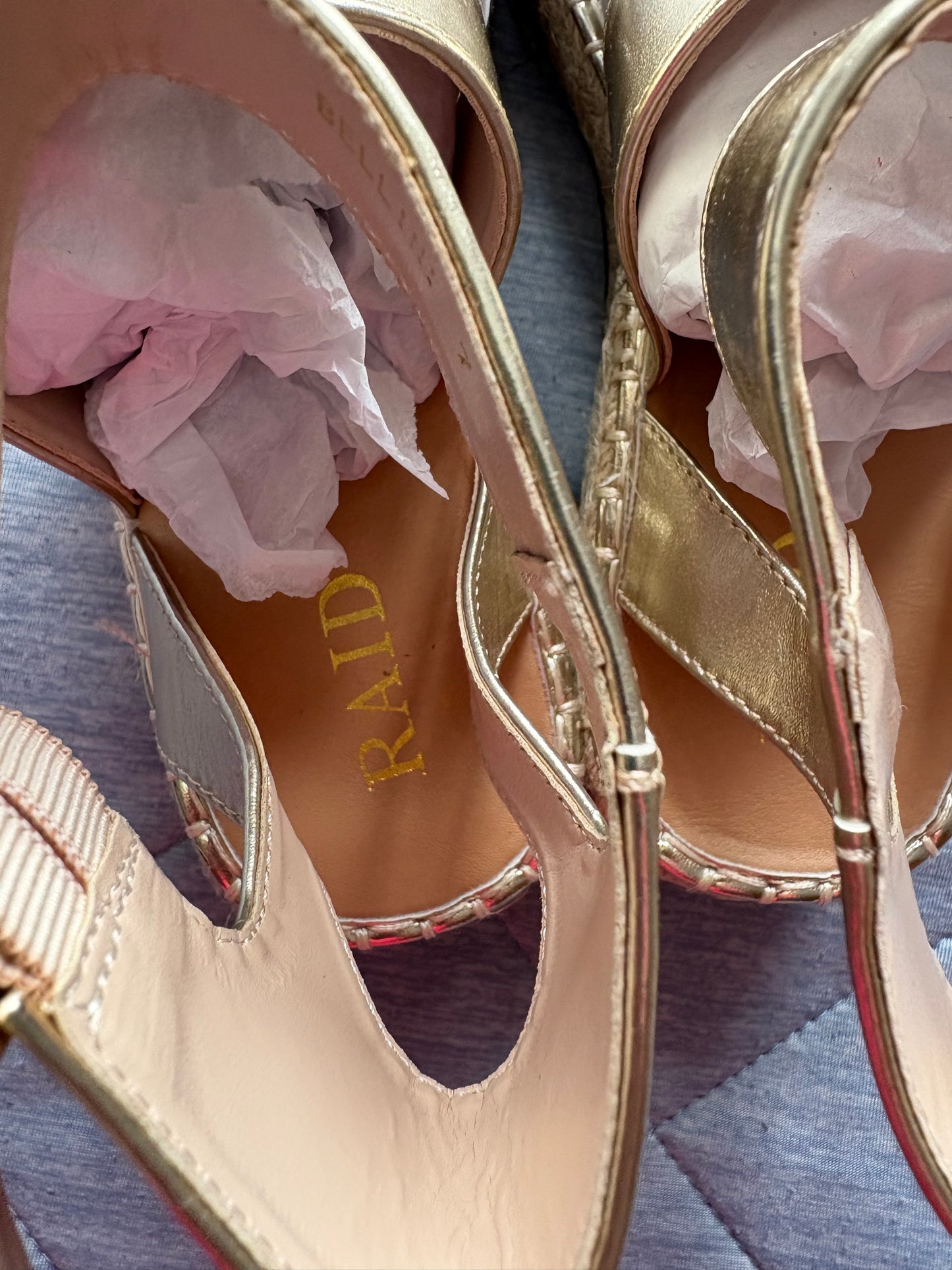 Raid London Bellini Flatform Sandals Colour Gold UK Size 7