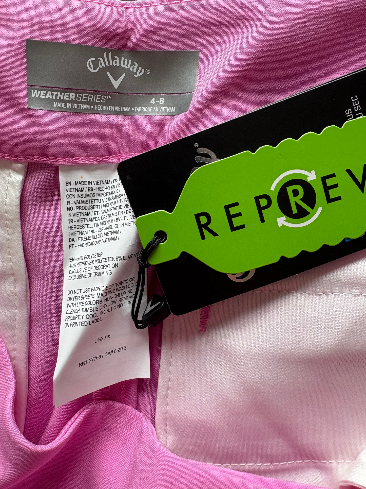 Callaway Truesculpt 4 Shorts Size 8 Colour Pink Sunset