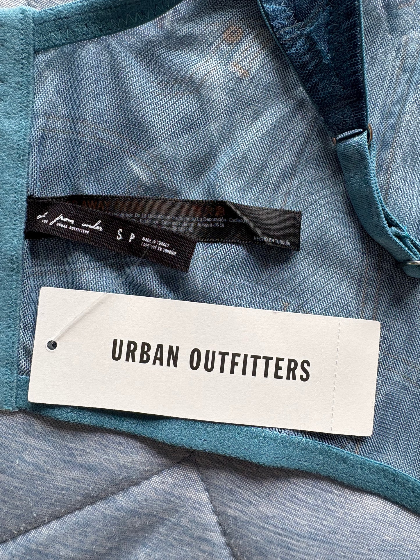 Out From Under Semi Sheer Crop Top Colour Blue Size S