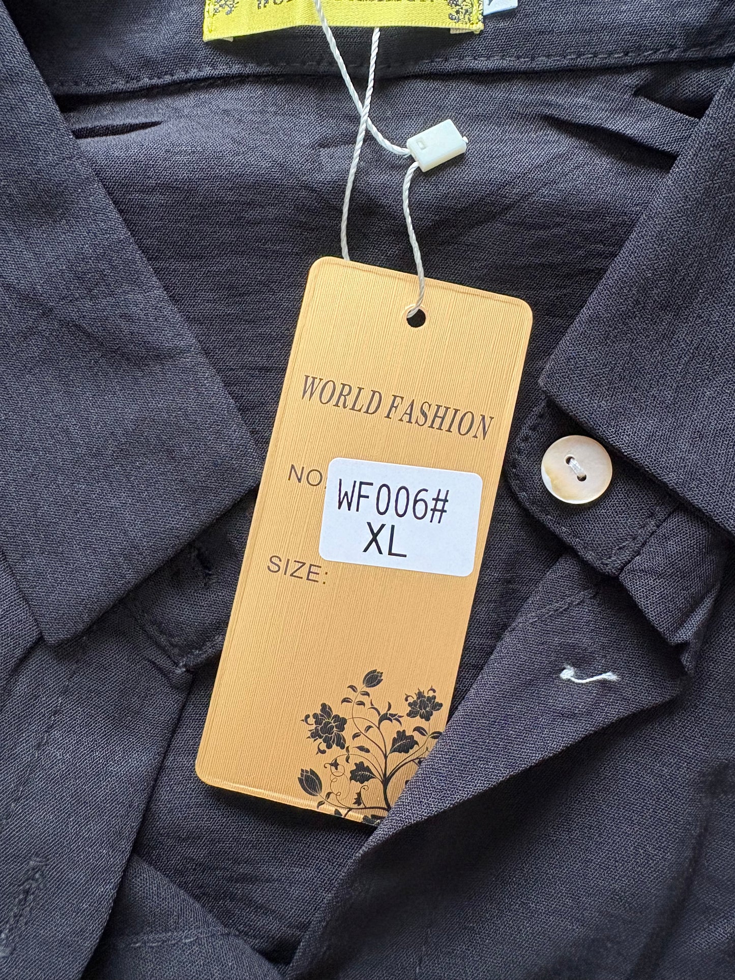 World Fashion Long Sleeve Hi-Lo Hem Shirt Colour Black Size XL (One Size 12-24)