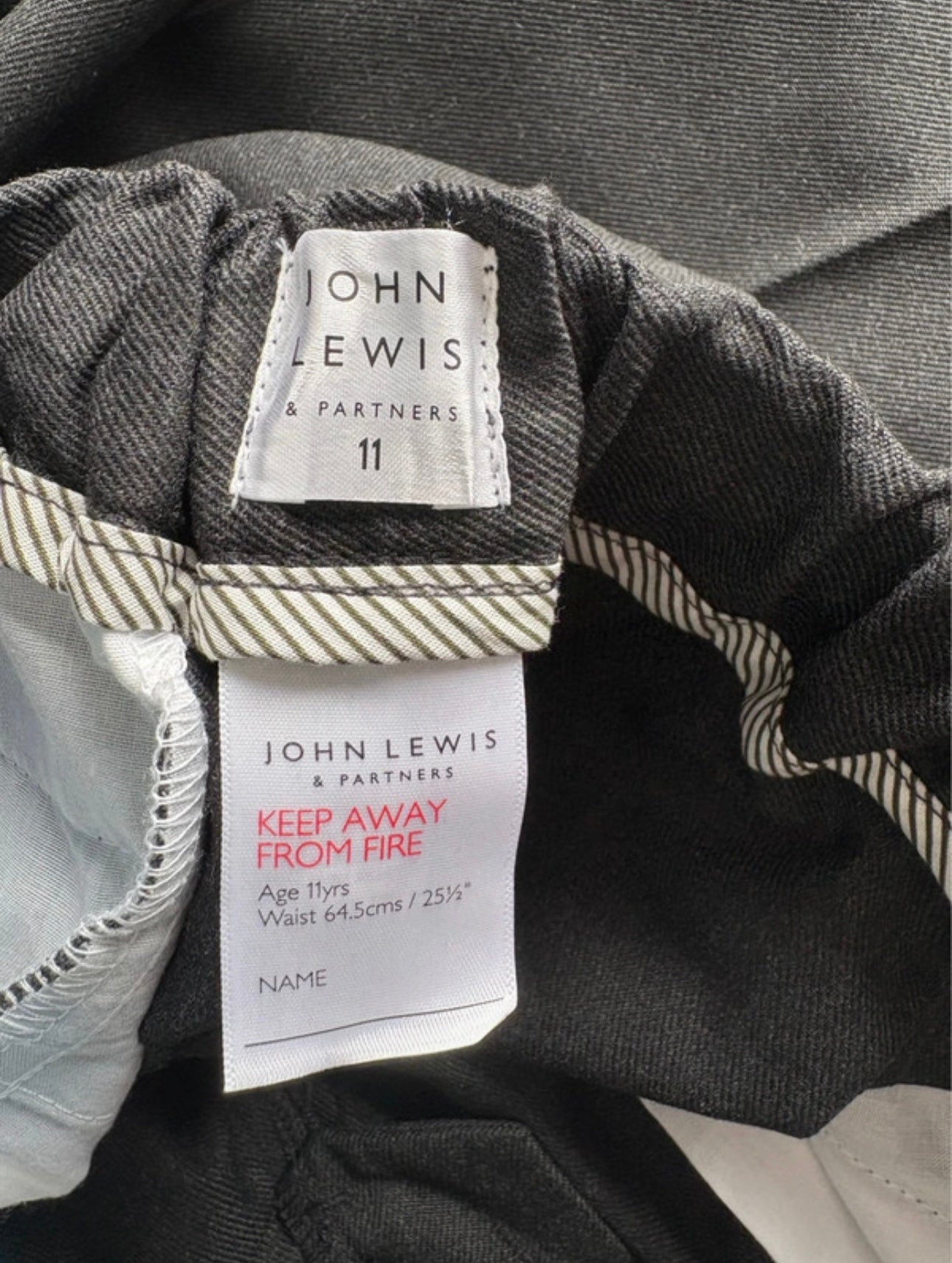 John Lewis Regular Fit Trousers Colour Grey Size 11 Years