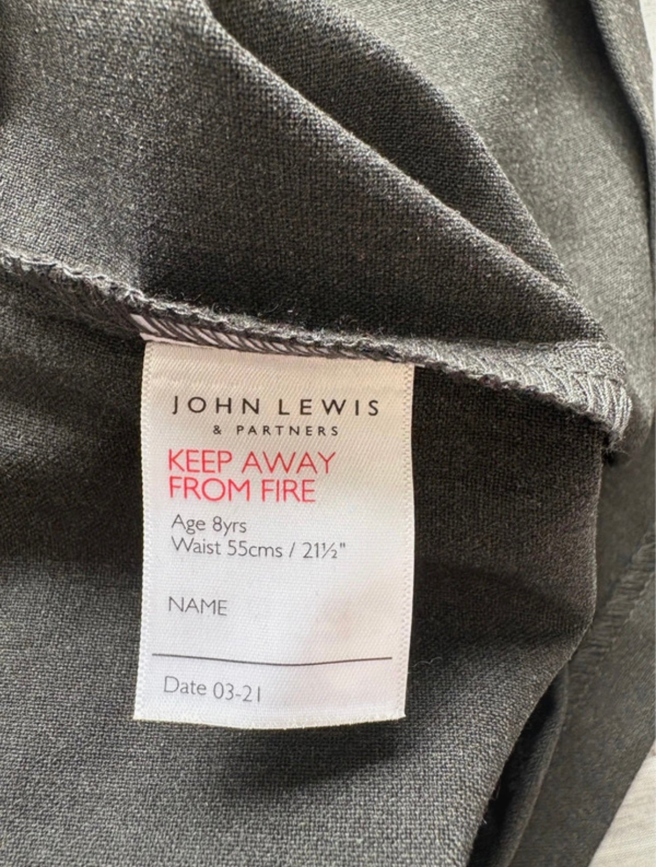 John Lewis Pencil Skirt Colour Grey Size 8 Years