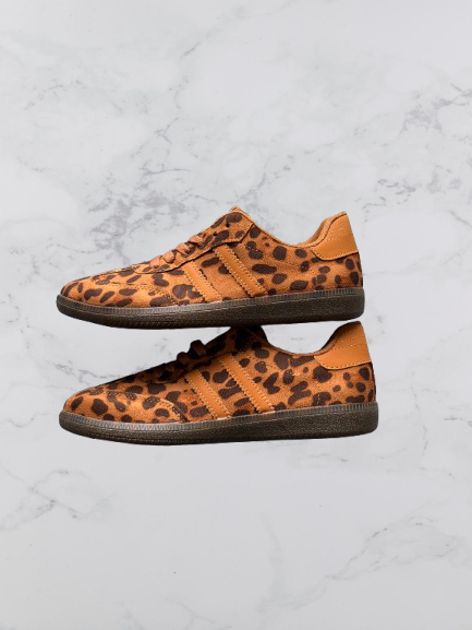 No Brand Suede Feel Trainers Colour Leopard Size 38 UK Size 5