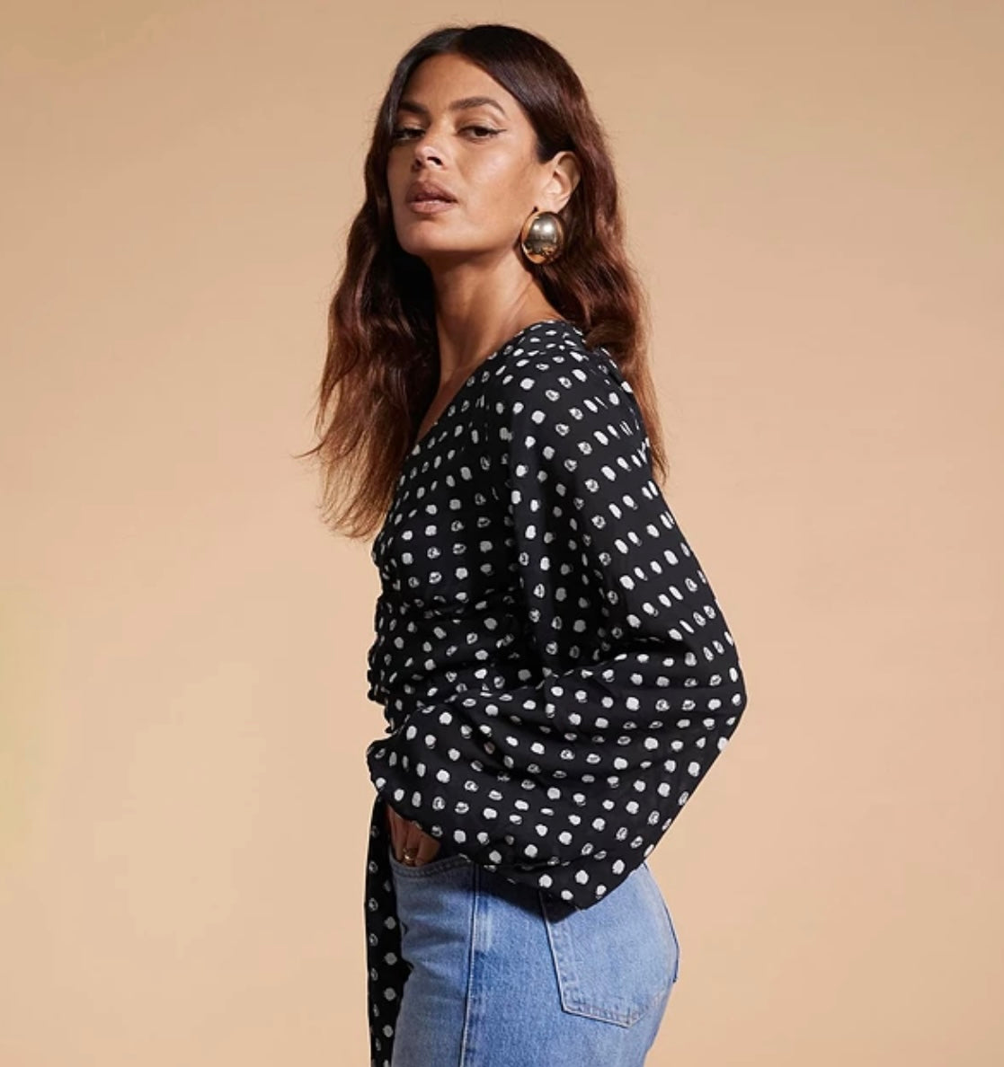 Dancing Leopard Polka Dot Blouse Colour Black/ white Size 6