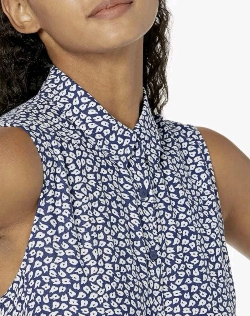 Amazon Essentials Women's
Sleeveless Woven Shirt Dress Colour Navy/White Petal Size XXL