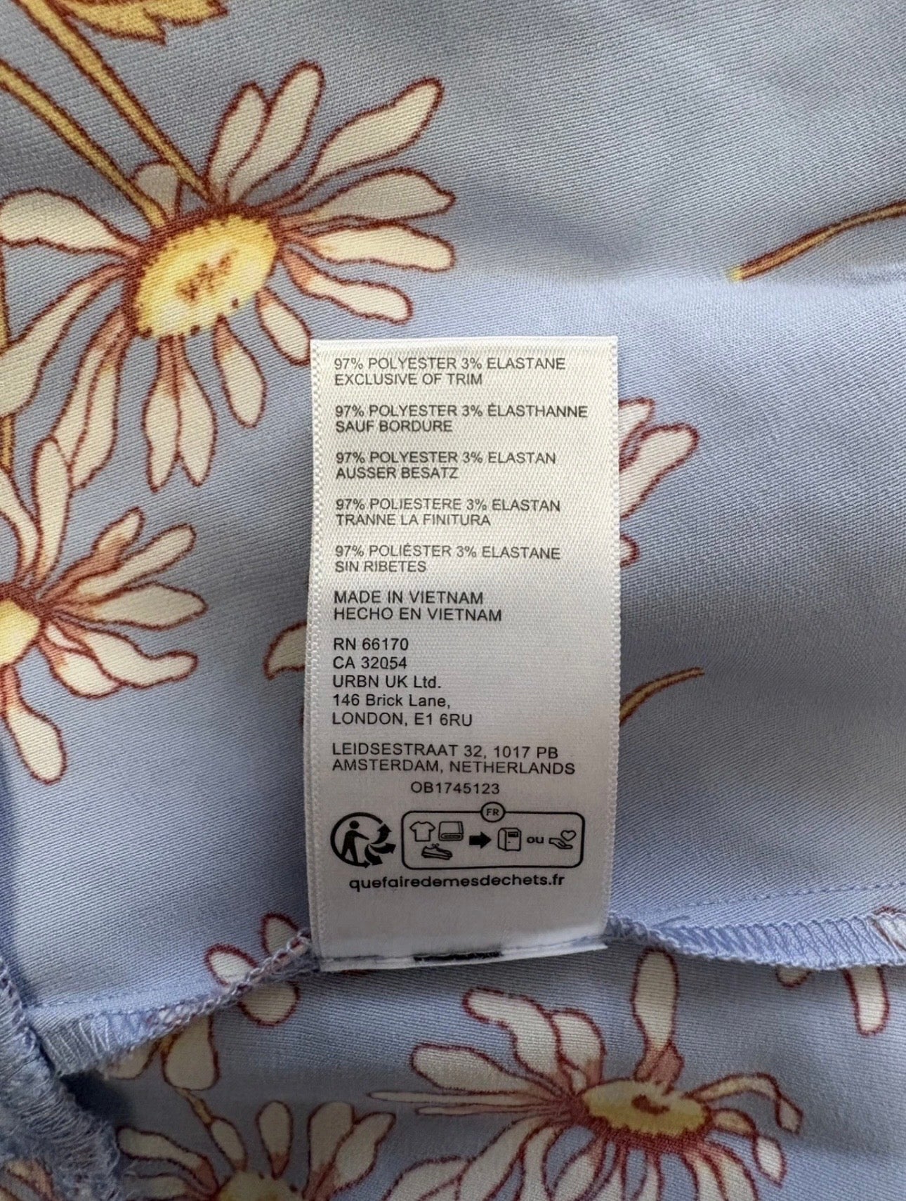 Urban Outfitters Finley Flirty Mini Dress Colour Light Blue Multi