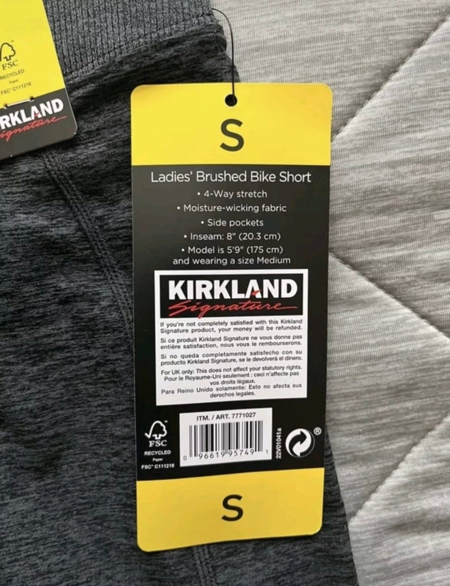 Kirkland Signature Ladies Brushed Bike Shorts Colour Grey Marl Size Small