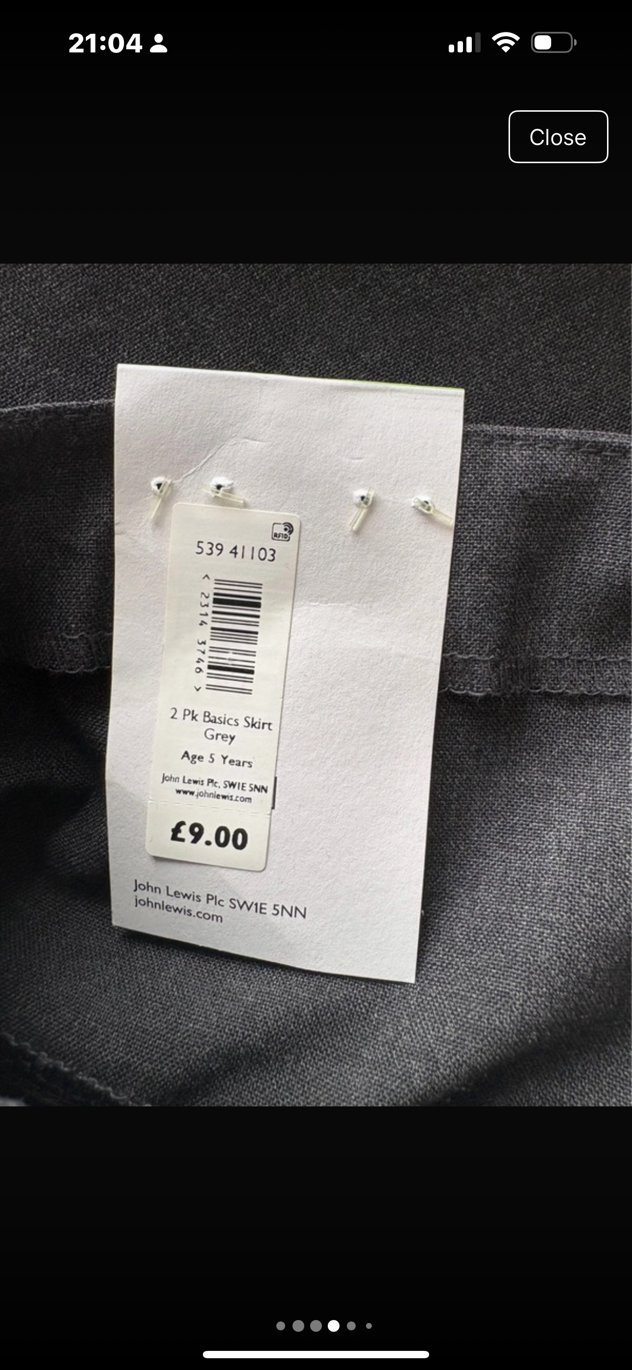 John Lewis 2 Pack The Basics Skirts Colour Grey Size 5 Years