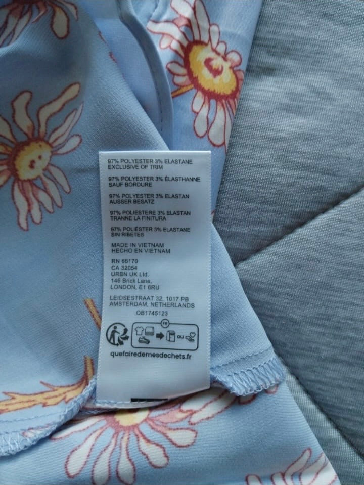 Urban Outfitters Finley Flirty Mini Dress Colour Light Blue Multi Size XXS