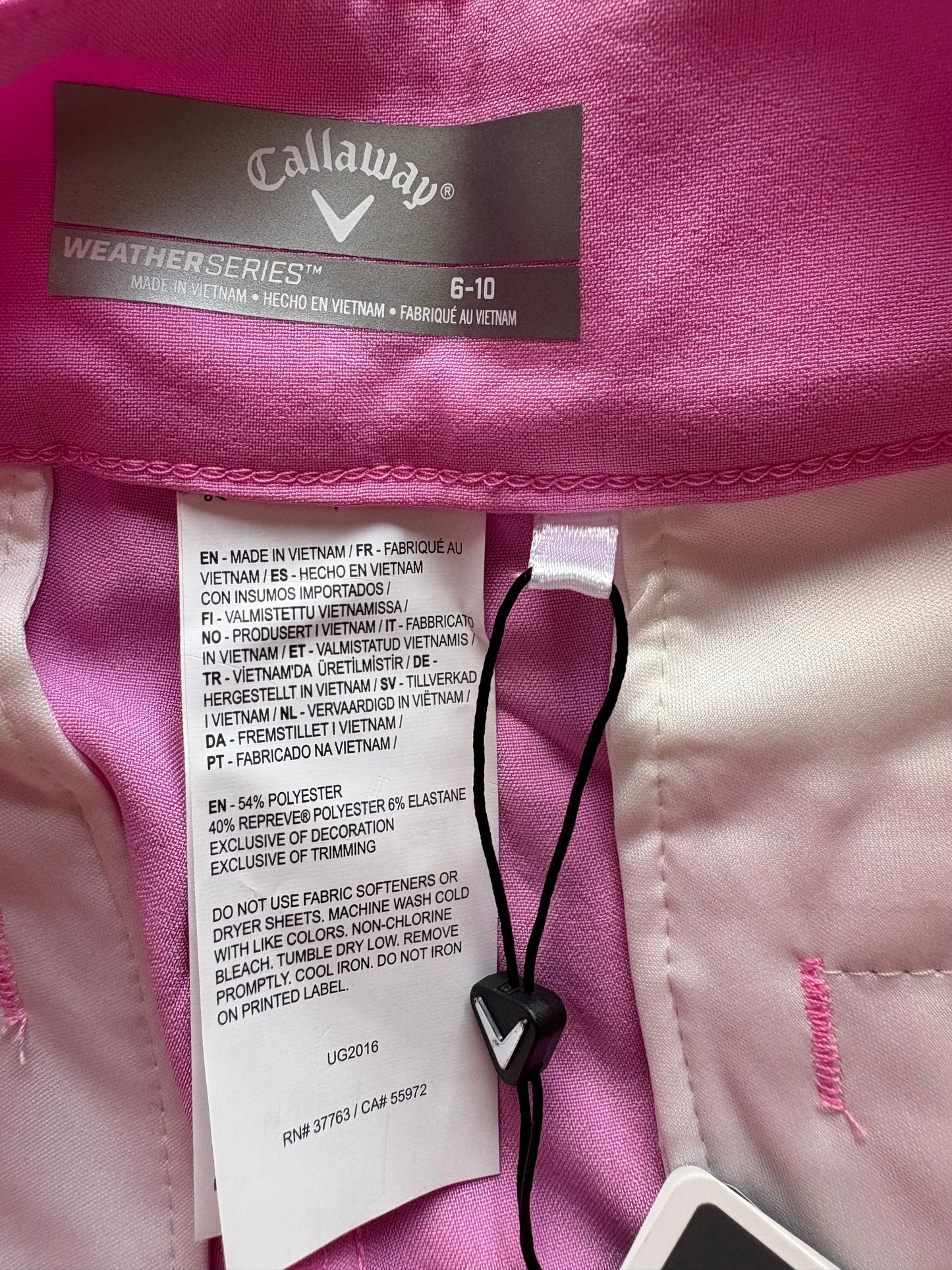 Callaway Truesculpt 4 Shorts Size 10 Colour Pink Sunset