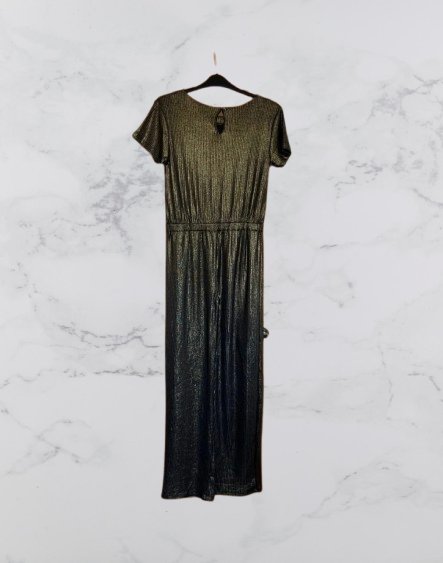 John Lewis Gold Sparkly short sleeve Jumpsuit Colour Gold Size 12 Years