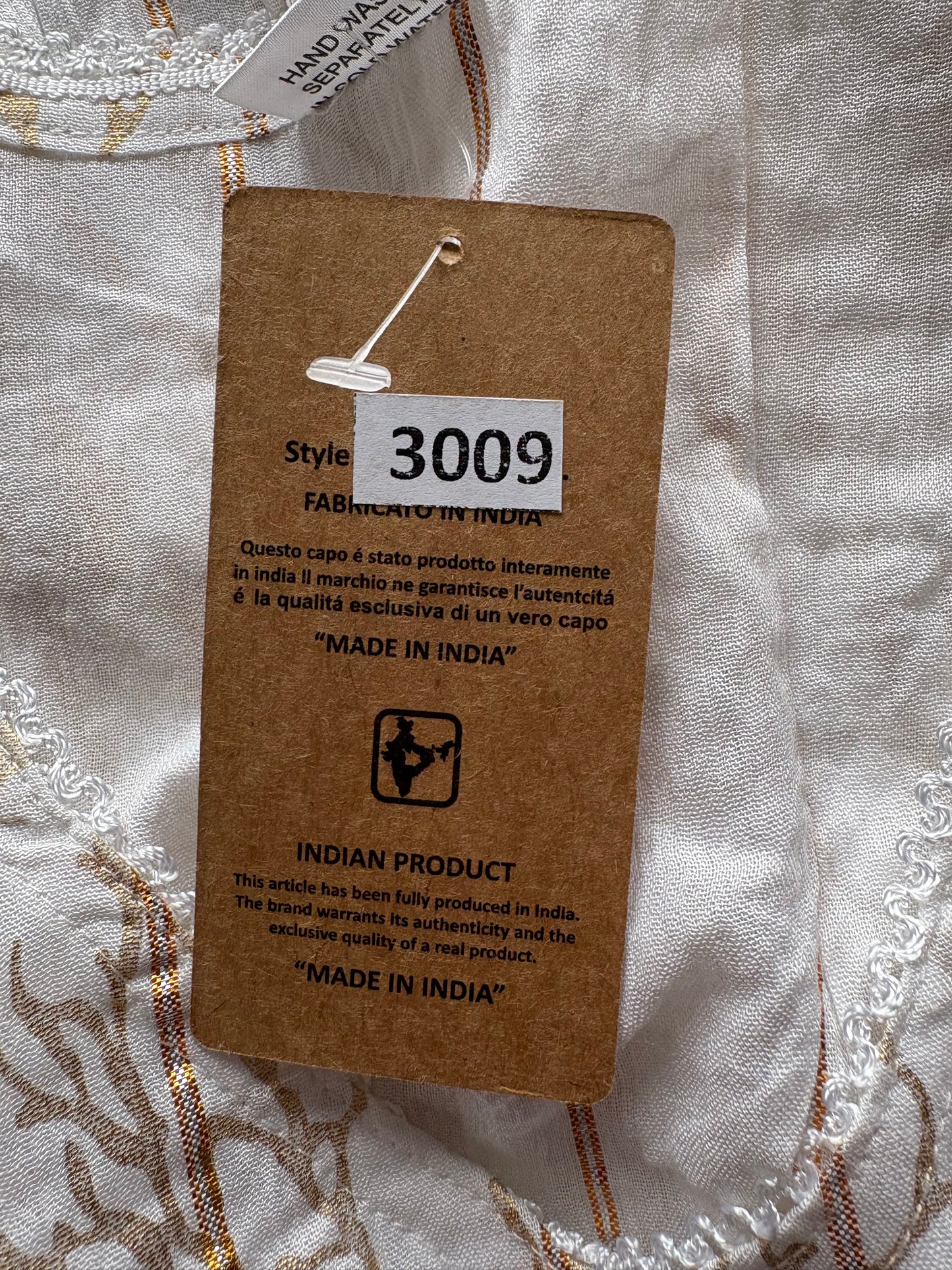 ISG Short Sleeve Boho Midi Dress Colour White/Gold One Size 10-18