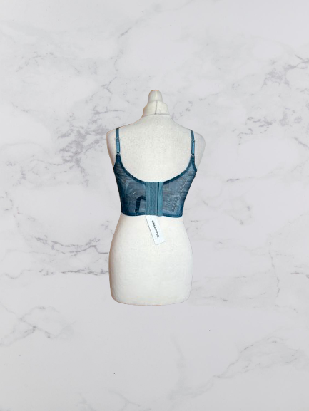 Out From Under Semi Sheer Crop Top Colour Blue Size S