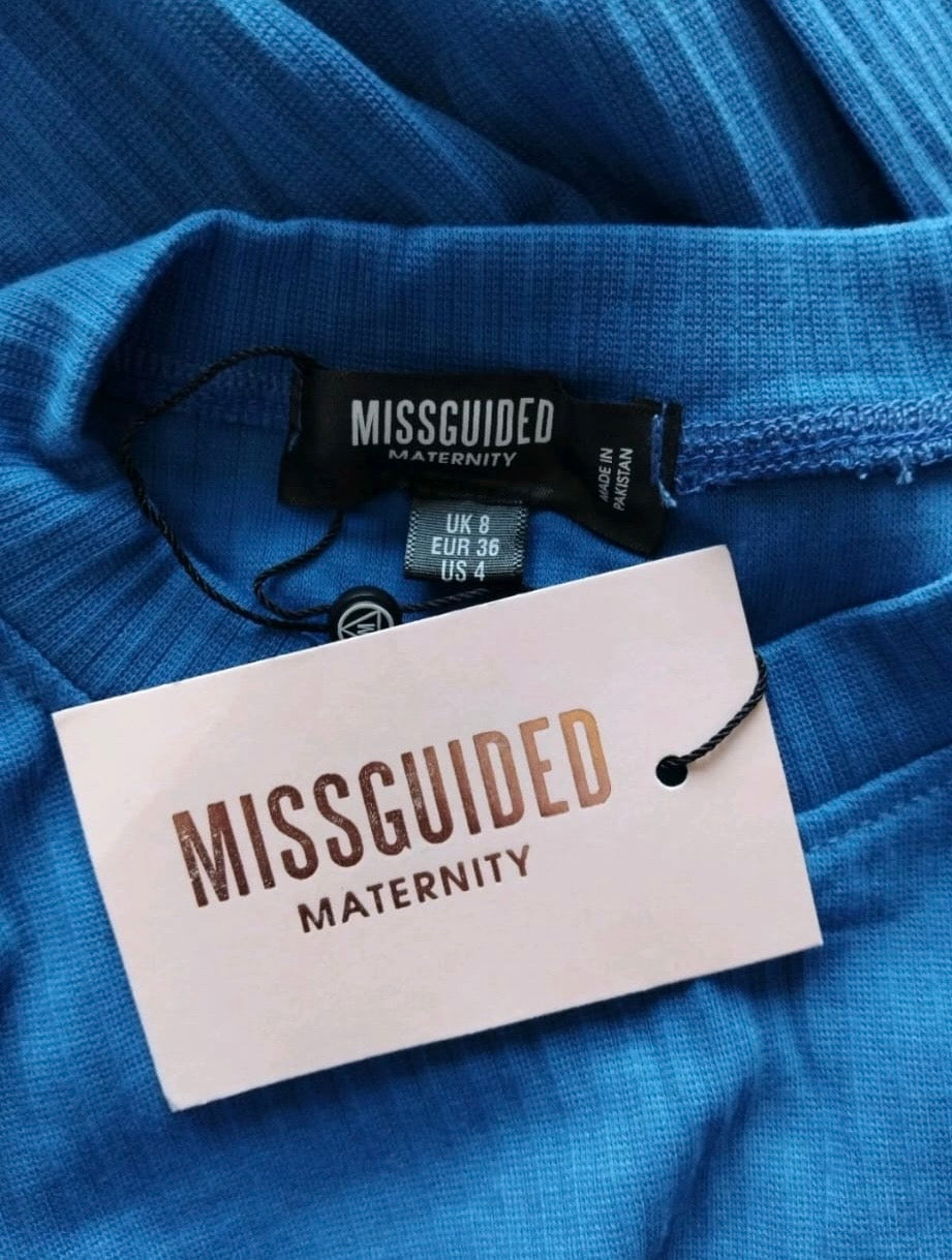 Missguided Maternity Cold Shoulder Midi Dress Colour Cobalt Blue Size 8