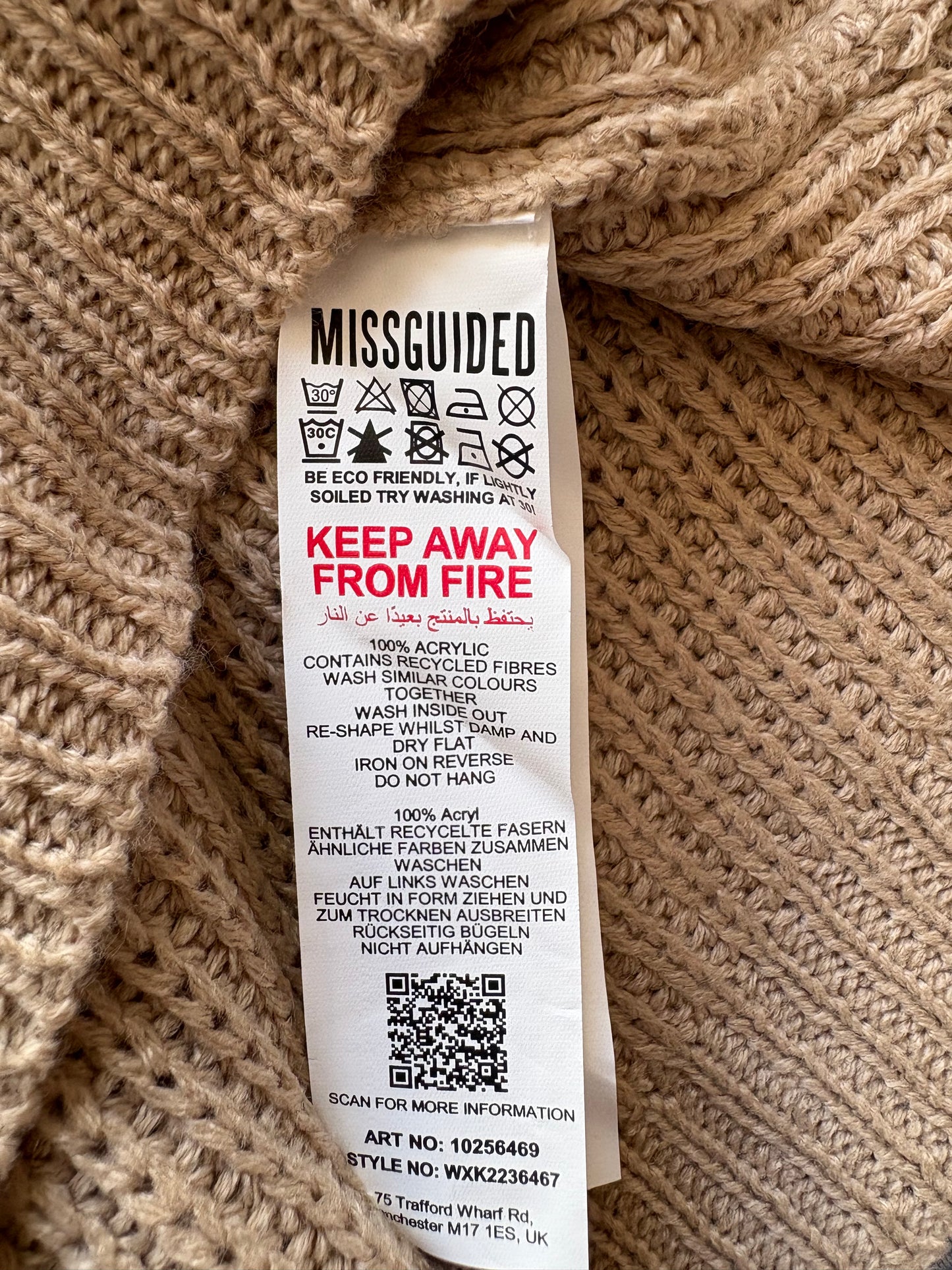Missguided Off the Shoulder jumper dress Colour Taupe Size 10/12