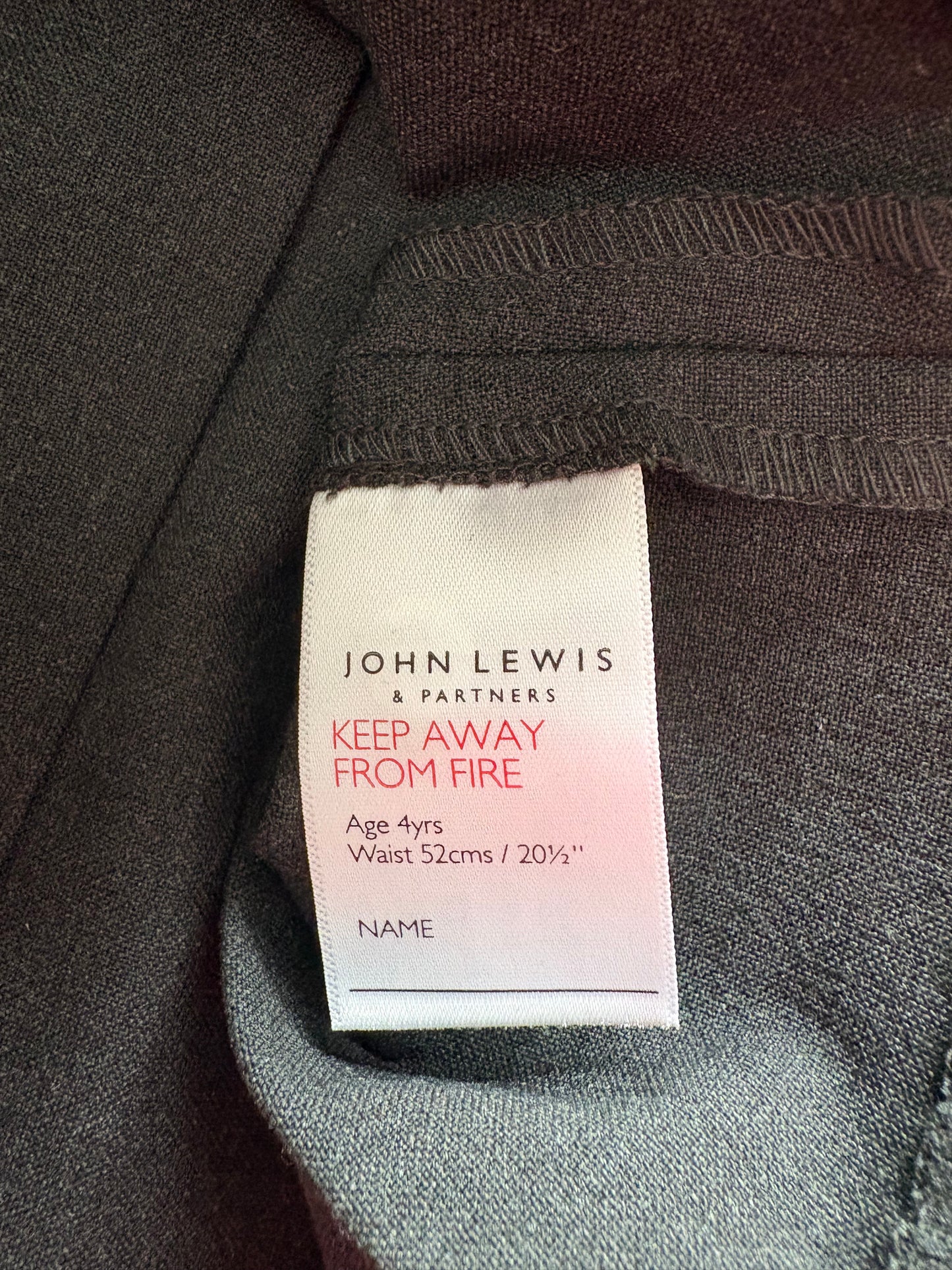 John Lewis Generous Fit Skirt Colour Grey Size 4 years