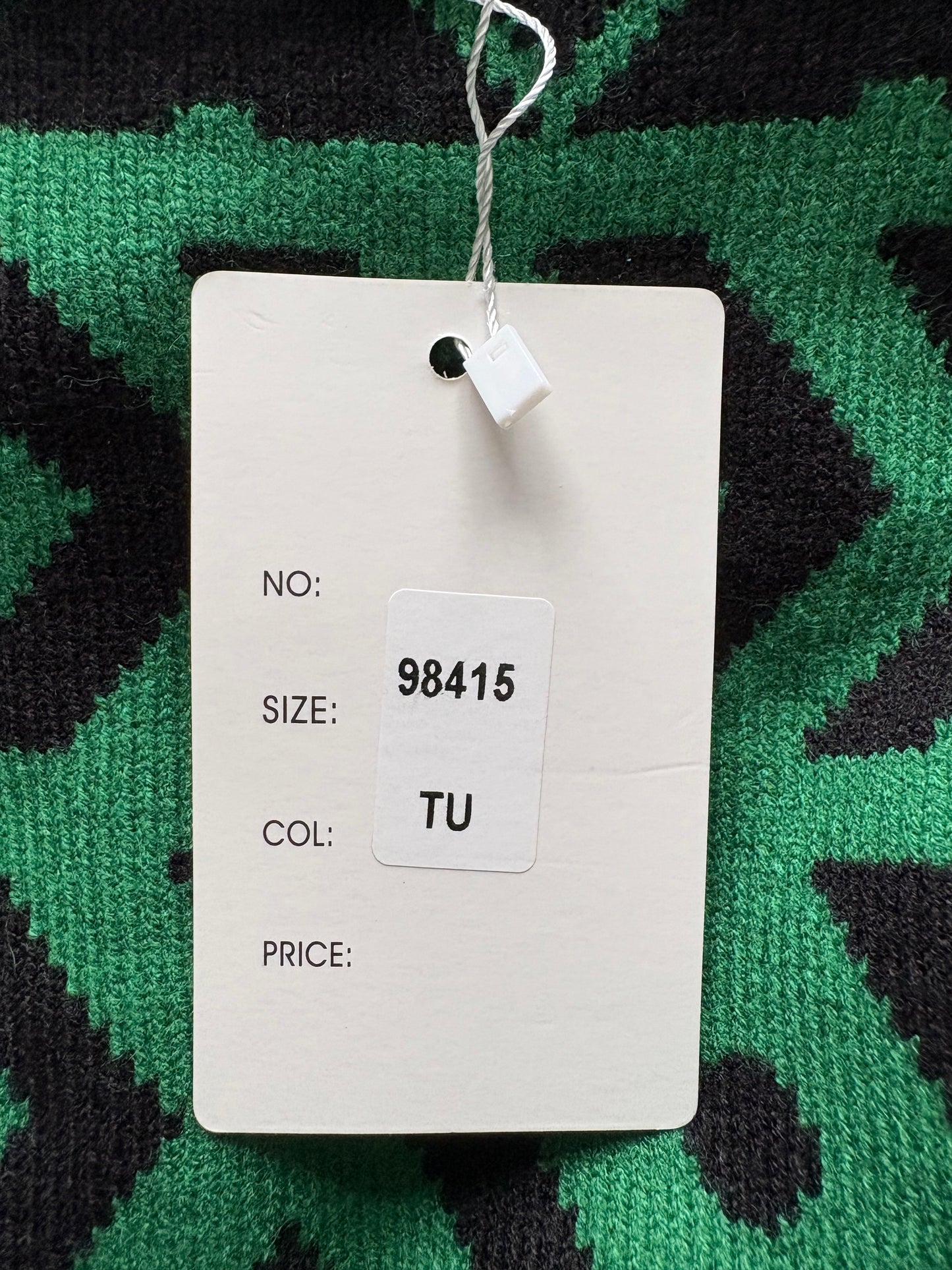 Flam Mode Tie Front Cardigan Colour Green/ Black One Size 8-14