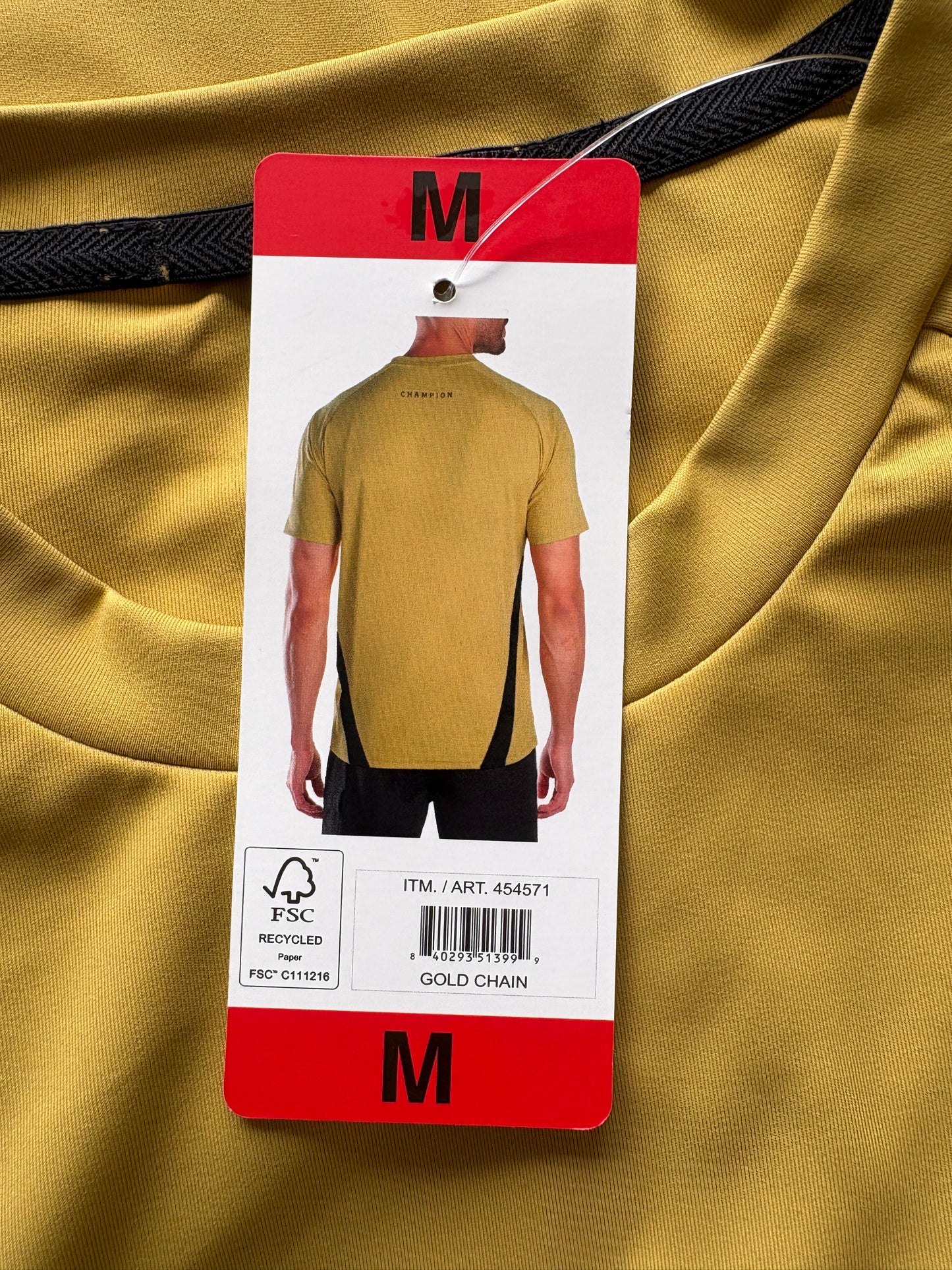 Champion Short Sleeve T-Shirt Colour Gold Chain Size M