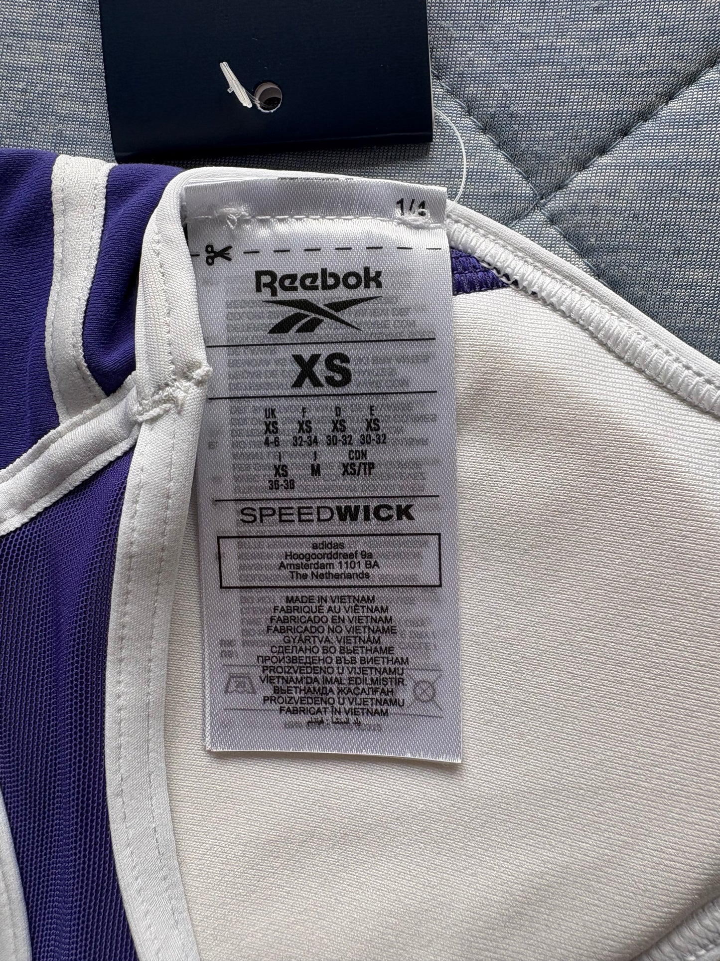 Reebok Lux Racerback Sports Bra Colour Purple Size 4-6