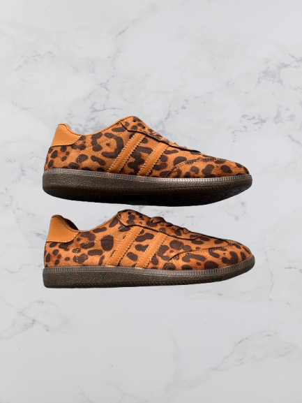 No Brand Suede Feel Trainers Colour Leopard Size 38 UK Size 5