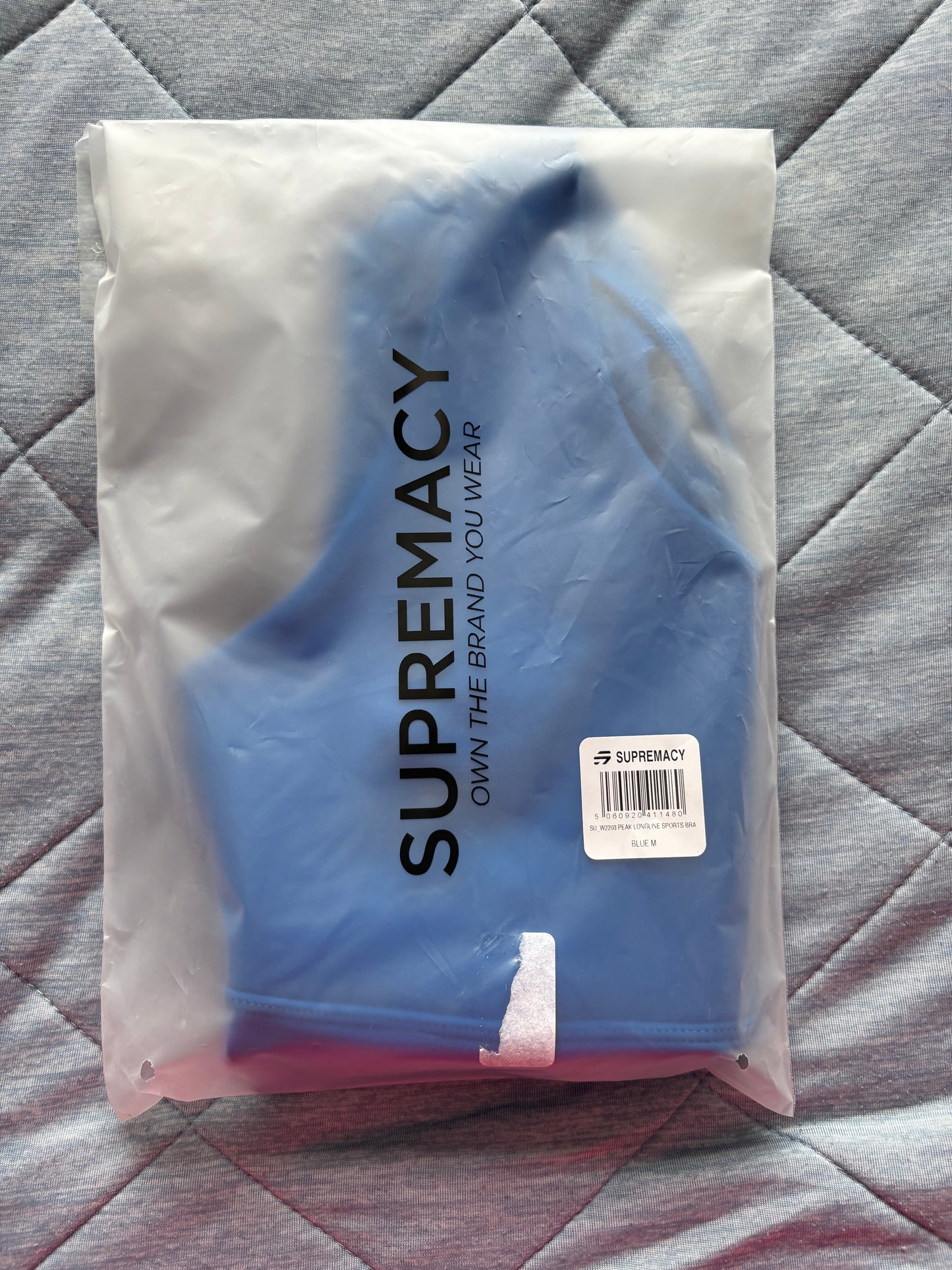 Supremacy Peak Longline Bra Top Colour Blue Size M