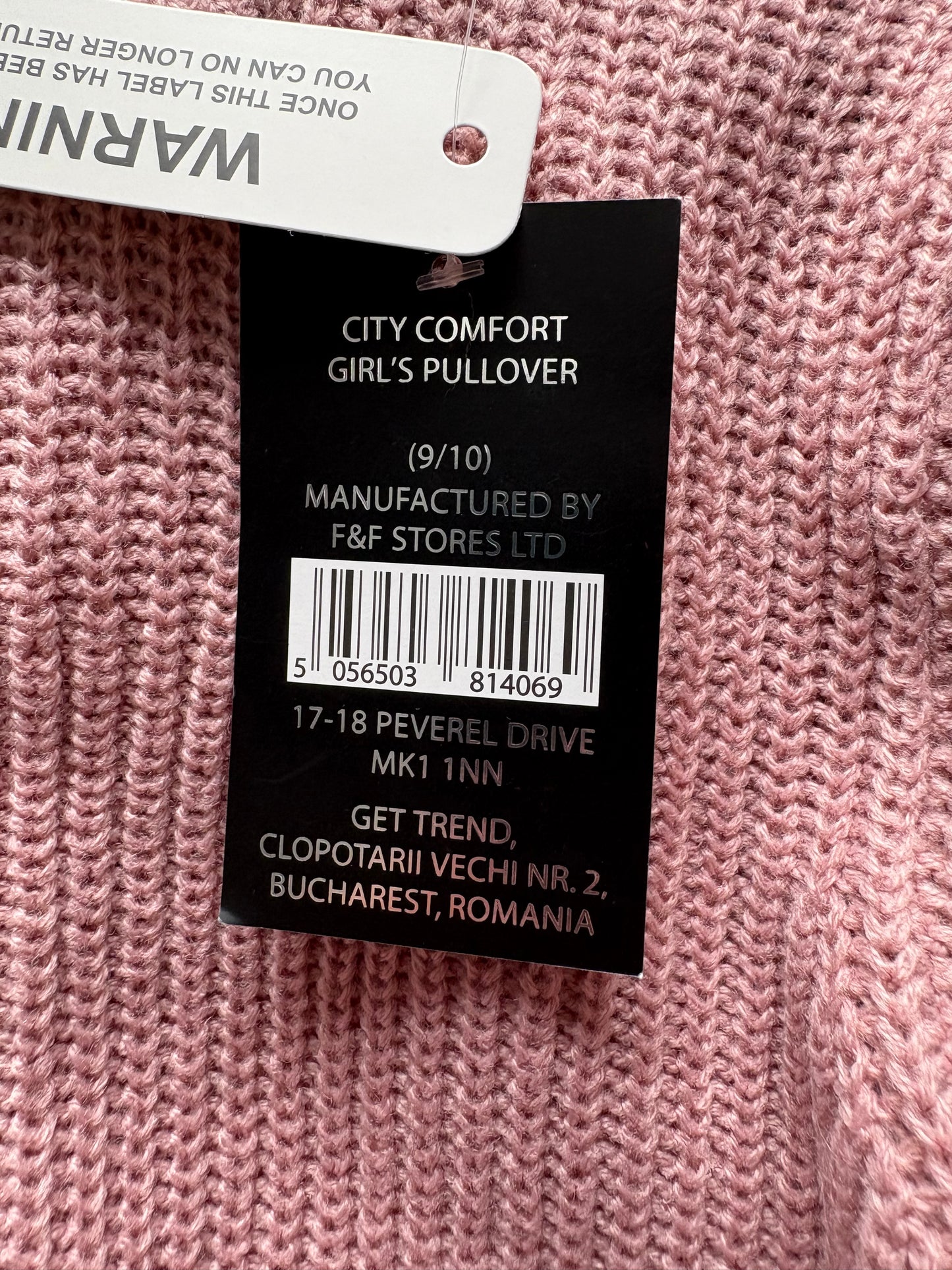 City Comfort knitted high neck jumper Colour Rose Size 9-10 Years