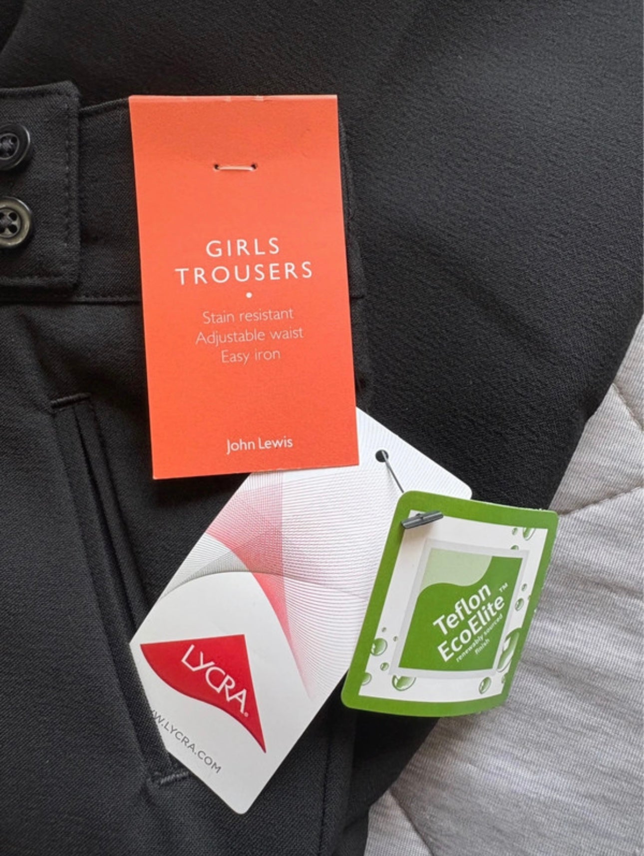 John Lewis Girls Trousers Regular Fit Colour Black Size 8 Years
