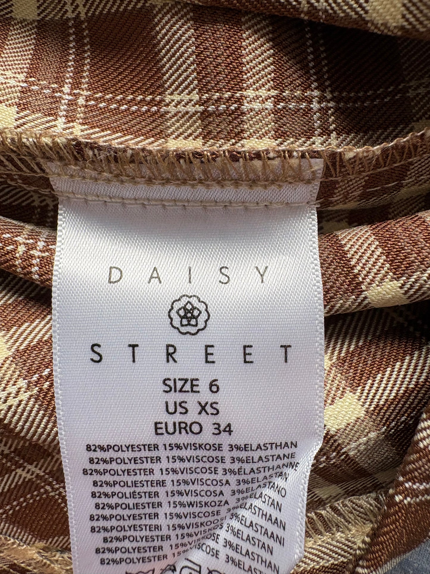 Daisy Street Lace Up Mini Skirt Colour Brown/ Cream Size 6