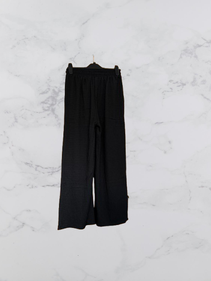 Elisa Immagine Collezione Waffle Trousers Colour Black Size L/XL One Size 10-14