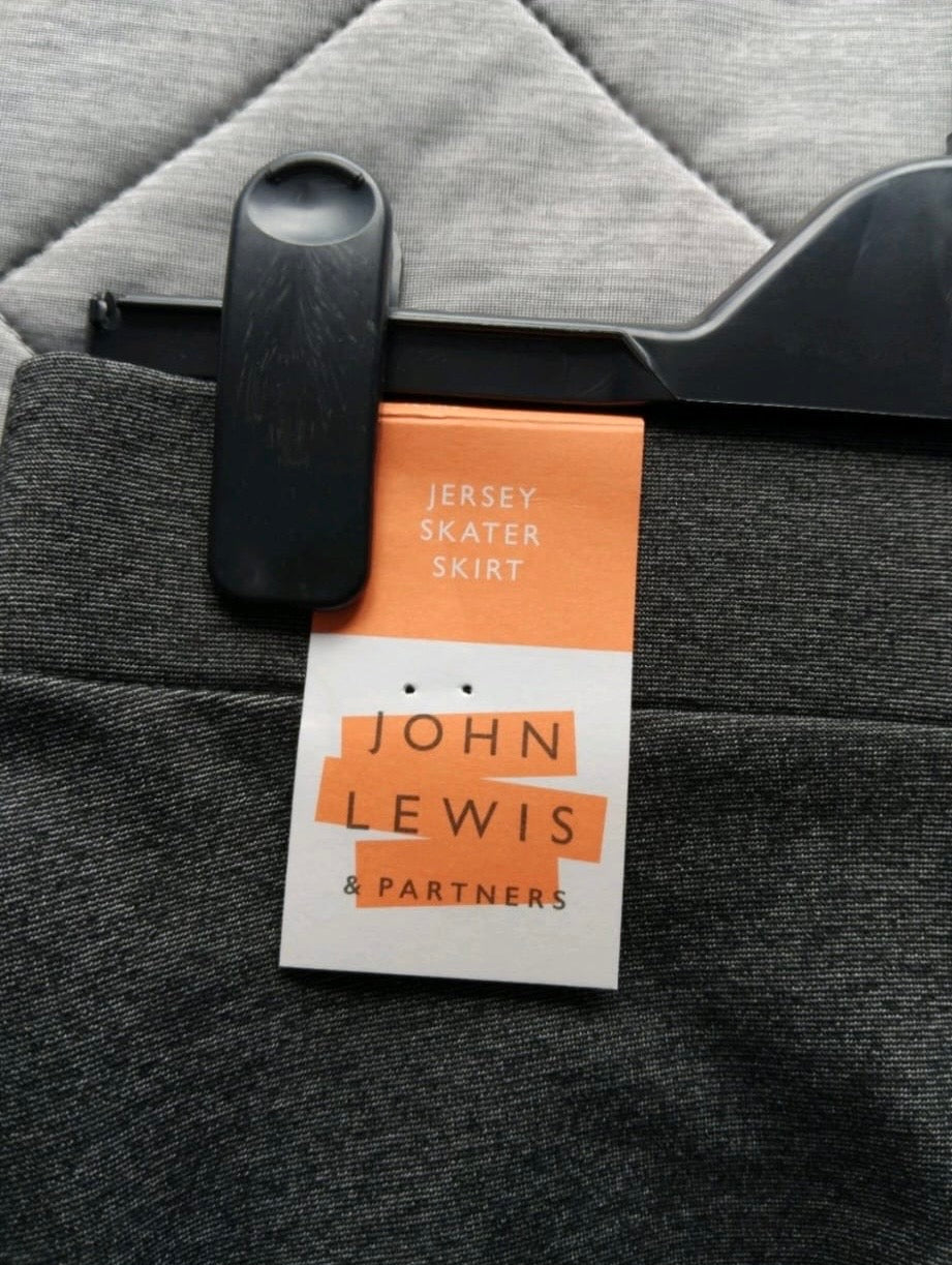 John Lewis Jersey Skater Skirt Colour Grey Size 12 Years