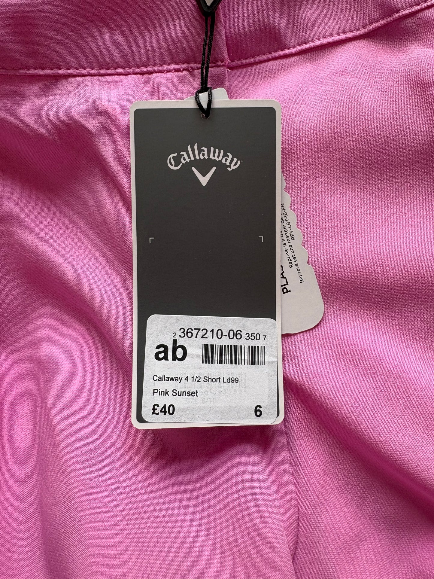 Callaway Truesculpt 4 Shorts Size 10 Colour Pink Sunset