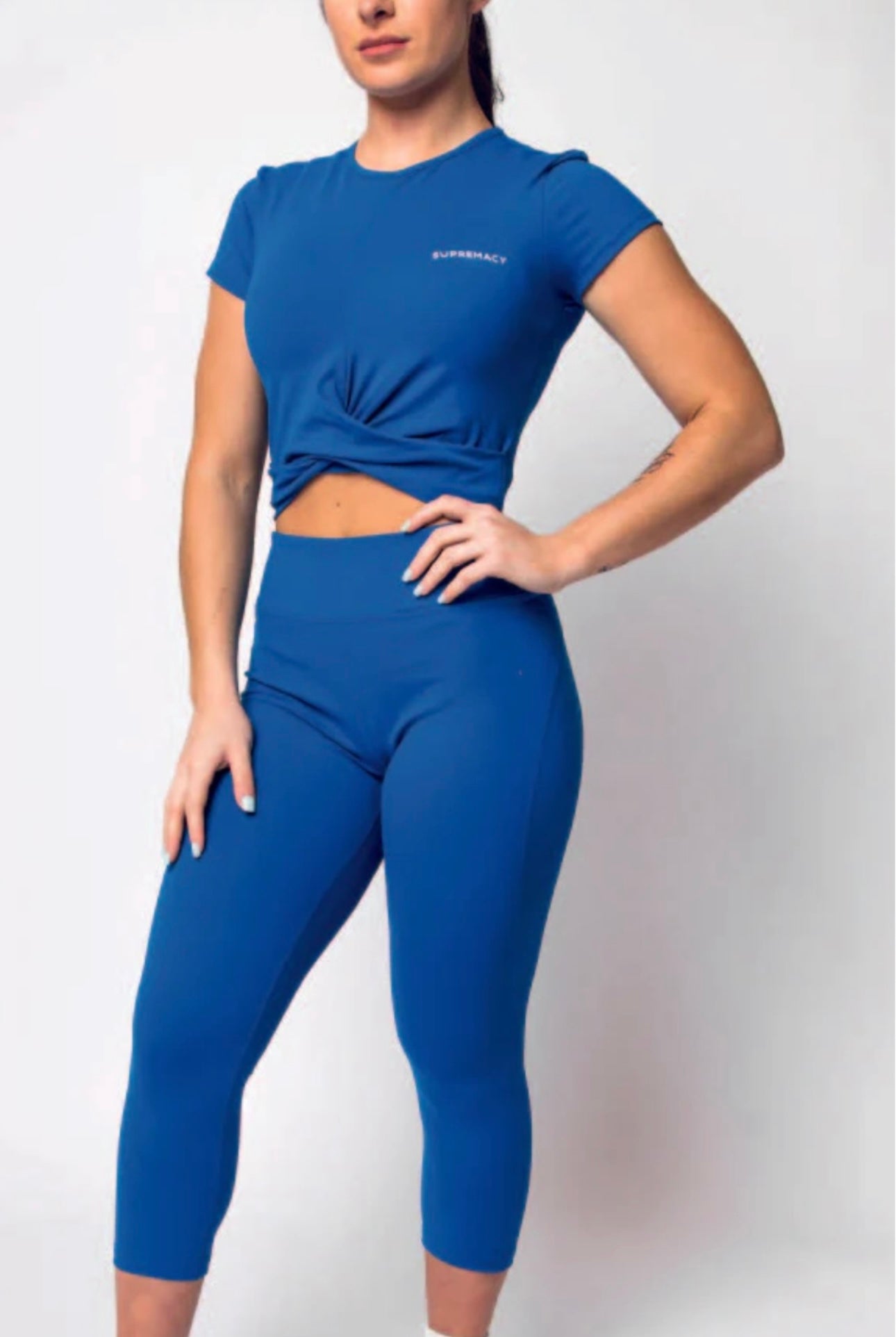 Supremacy Peak Longline Bra Top Colour Blue Size L