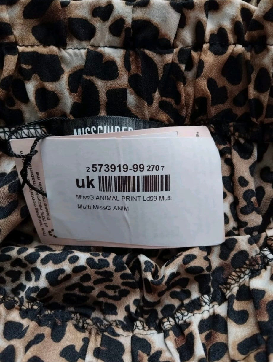 Missguided Animal Print Mini Skirt Colour Leopard Size 6