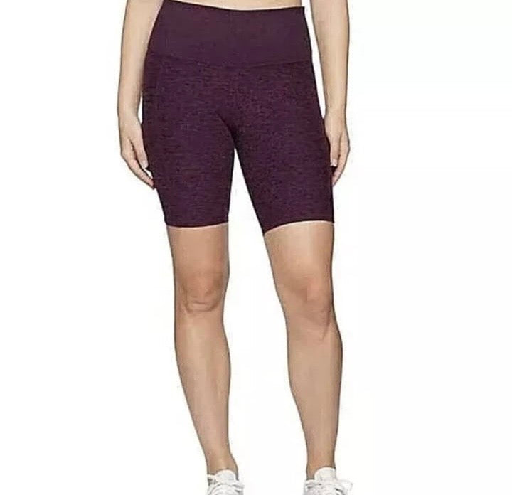 Kirkland Signature Ladies Brushed Bike Shorts Colour Burgundy Marl Size Medium