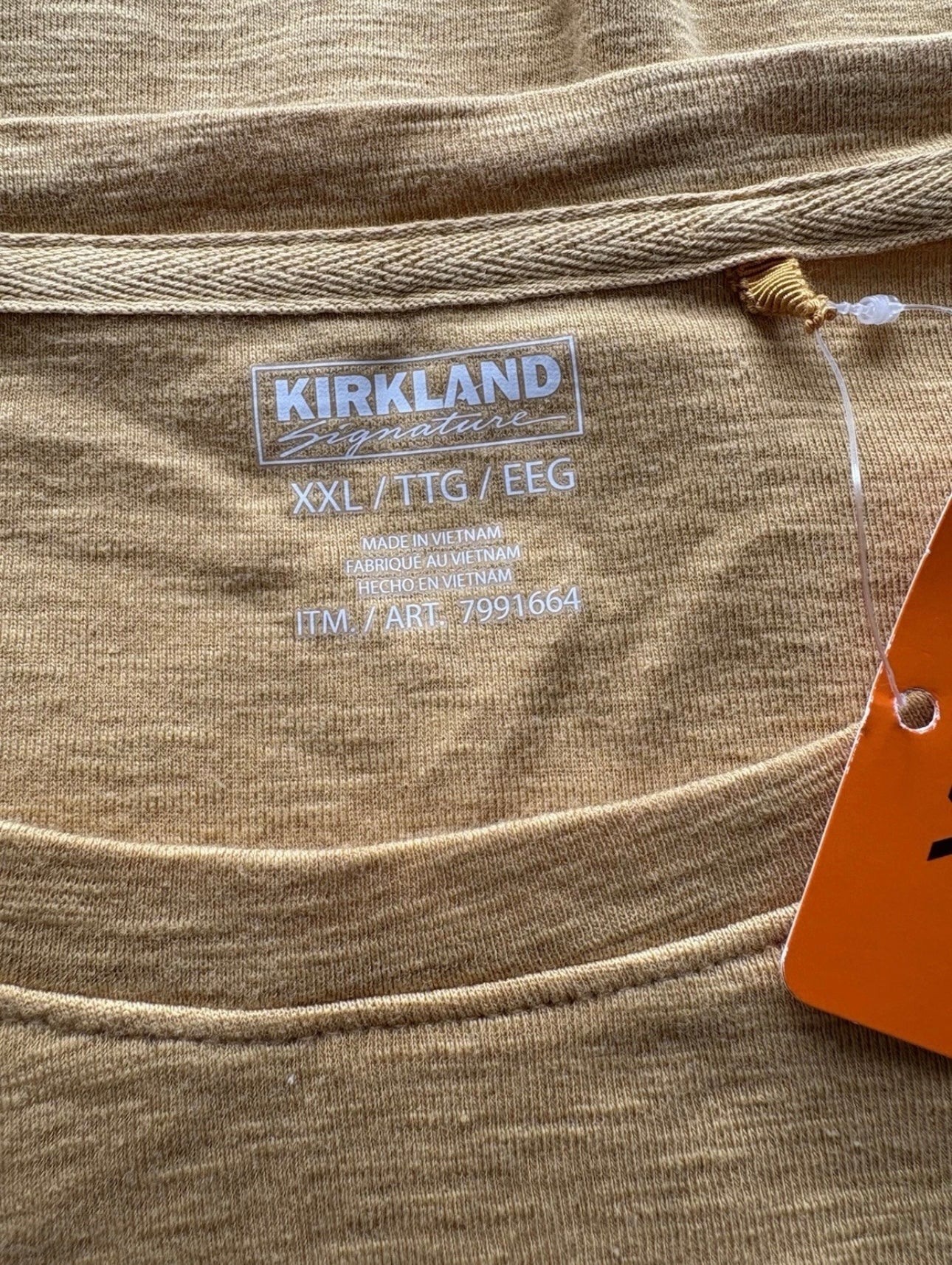 Kirkland Signature Ladies Cotton Slub Tee Size XXL Colour Mustard Yellow