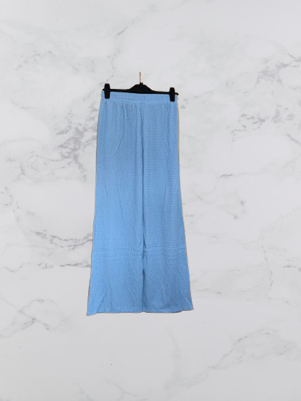 Elisa Immagine Collezione Waffle Trousers Colour Light Blue Size L/XL One Size 10-14