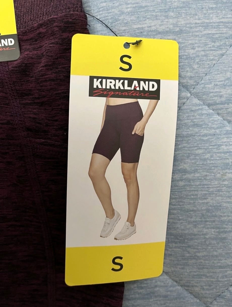 Kirkland Signature Ladies Brushed Bike Shorts Colour Burgundy Marl Size Small