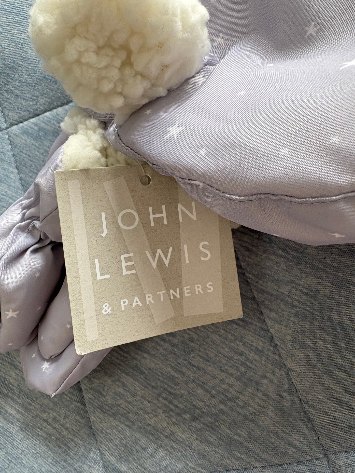 John Lewis Hat And Gloves set Colour Lilac/white Size 6-12 Months