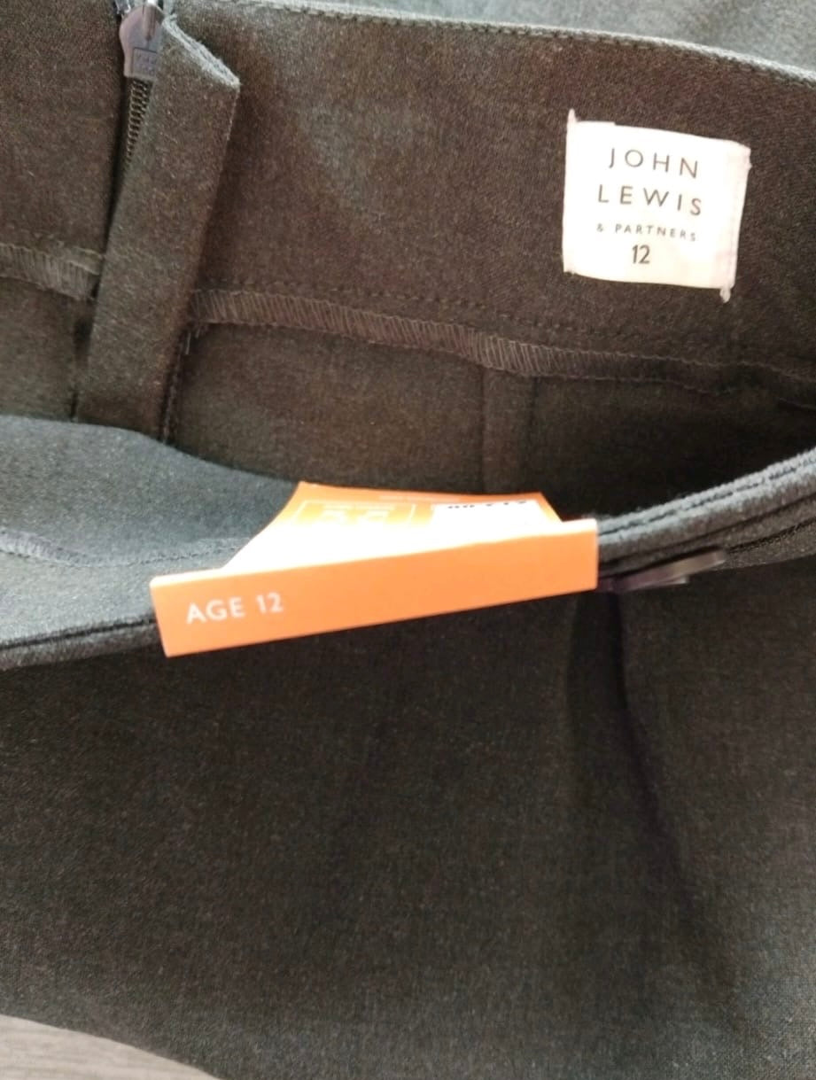 John Lewis Pencil Skirt Colour Grey Size 12 Years