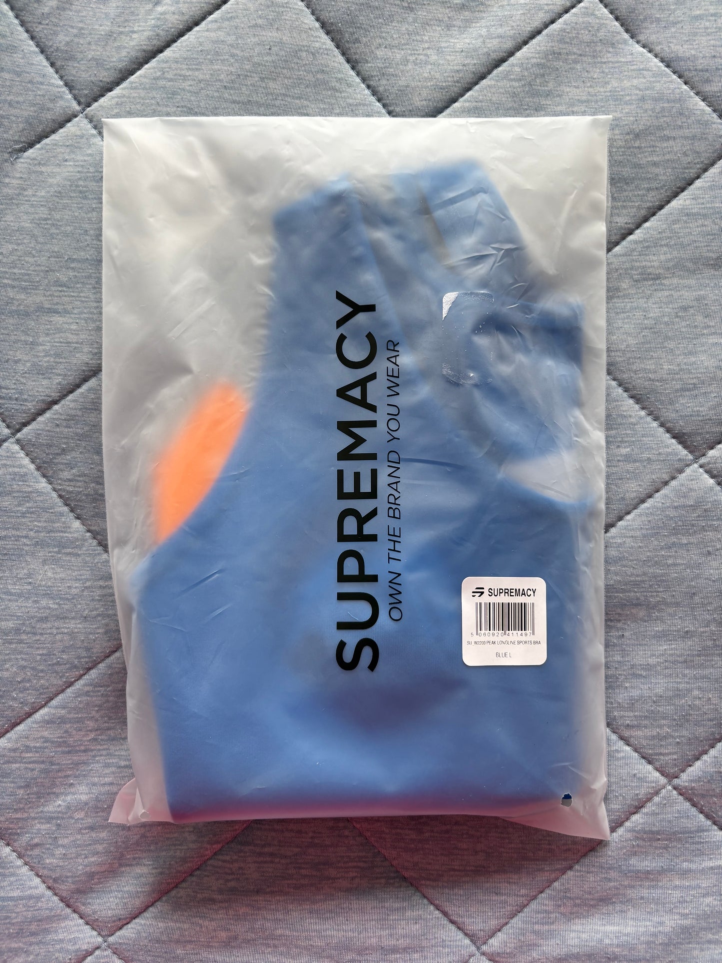 Supremacy Peak Longline Bra Top Colour Blue Size L