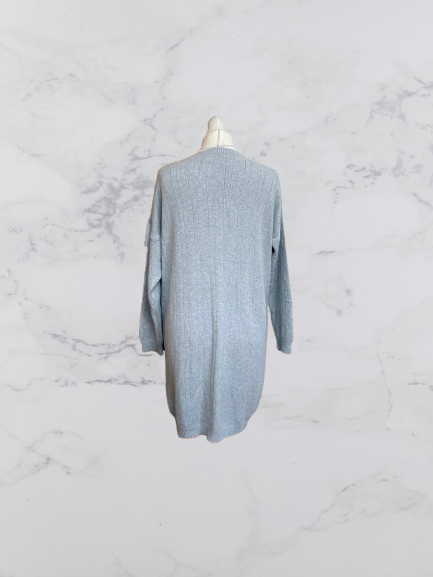 Made In Italy N&L Knitted Jumper Dress Colour Grey One Size 10-18