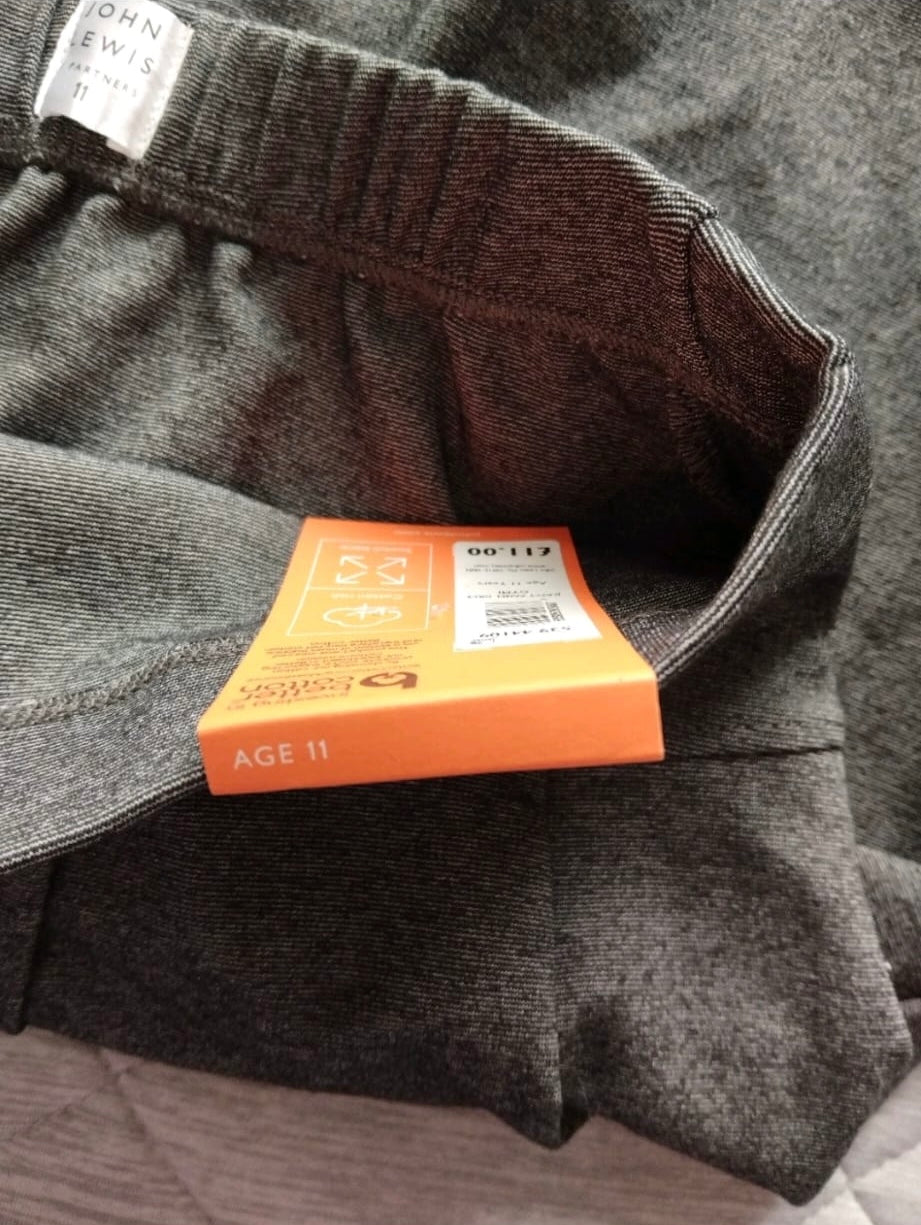 John Lewis Jersey Panel Pleated Skirt Colour Grey Size 11 Years