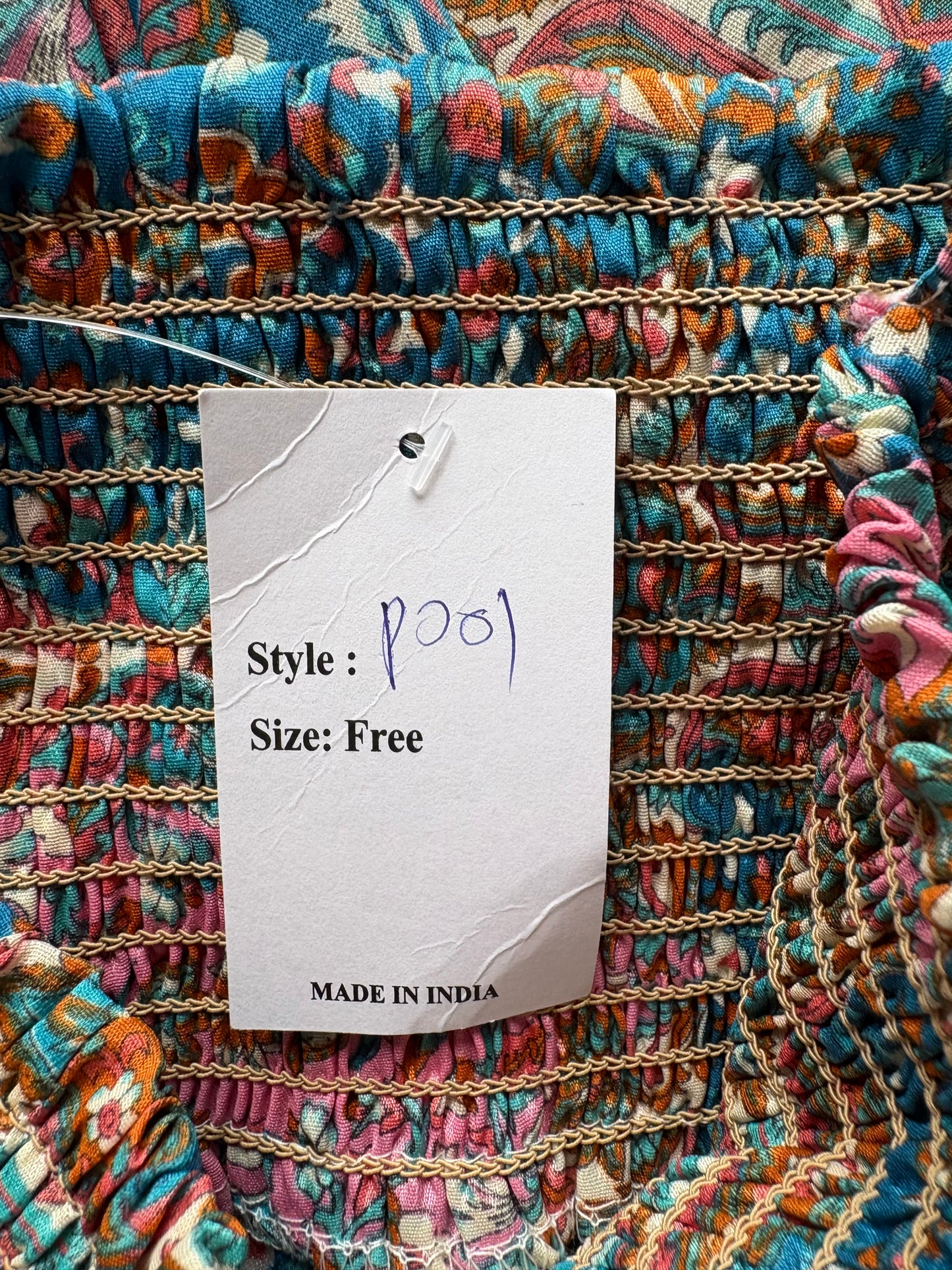 Manvi Wide Leg Boho Trousers Colour Teal Multi One Size 8-16