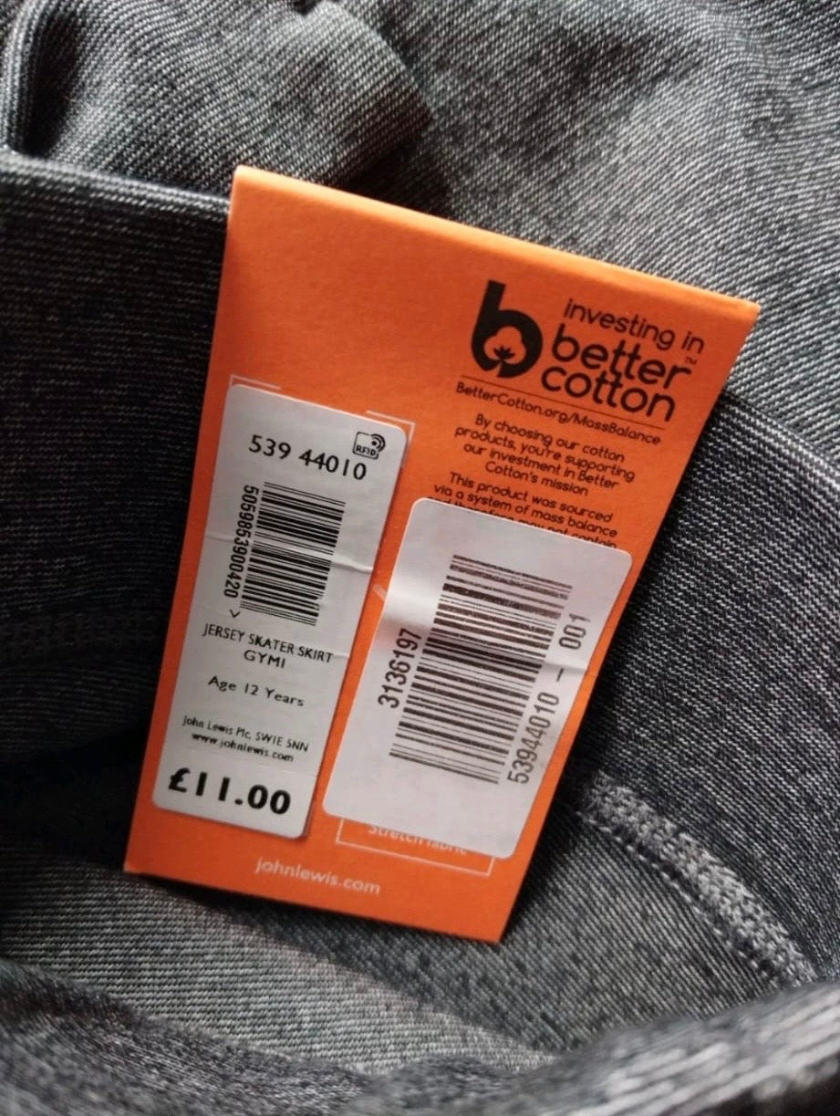 John Lewis Jersey Skater Skirt Colour Grey Size 12 Years