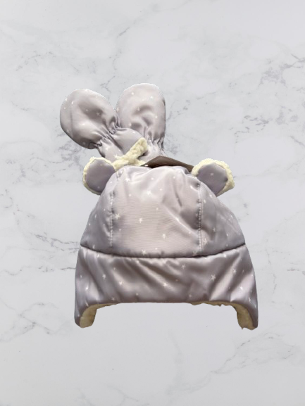 John Lewis Hat And Gloves set Colour Lilac/white Size 3-6 Months