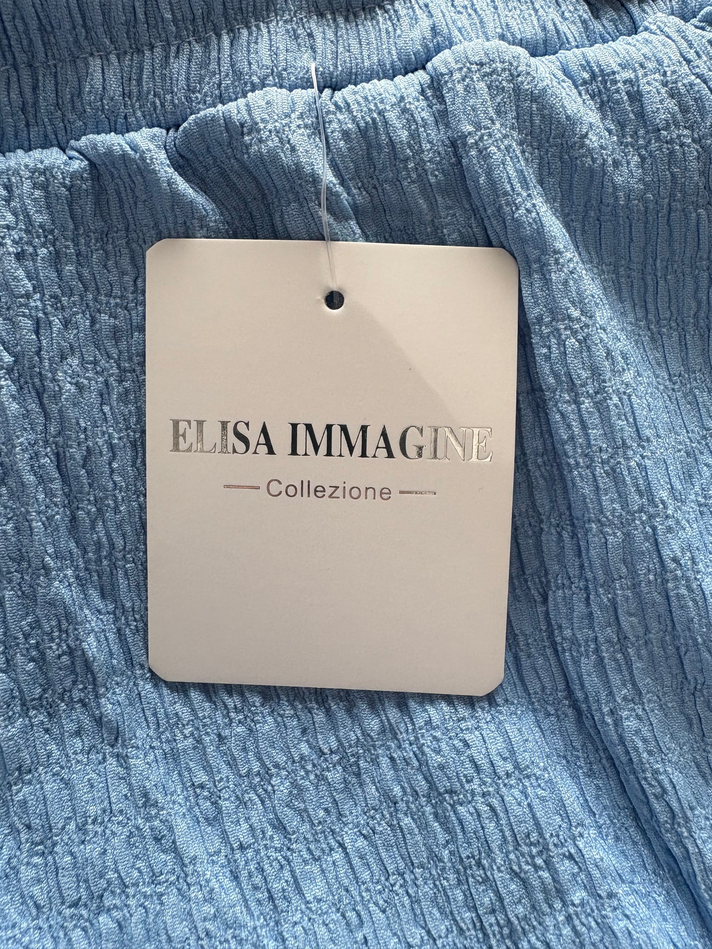 Elisa Immagine Collezione Waffle Trousers Colour Light Blue Size L/XL One Size 10-14