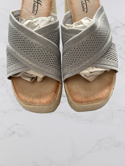 Mulanka Wedge Sandals Colour Silver Size 38 UK Size 5