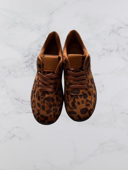 No Brand Suede Feel Trainers Colour Leopard Size 38 UK Size 5